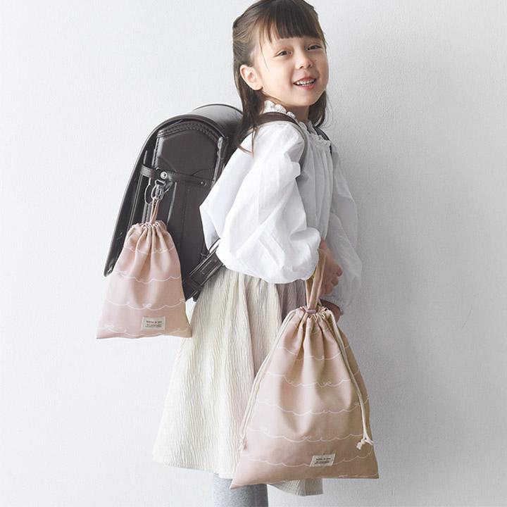 kukka ja puu（クッカヤプー） オリジナル柄 巾着袋 大 体操着袋 入園