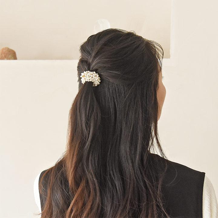 3点セット ヘアゴム おしゃれ パール ヘアアクセ 40 30代 さりげなく