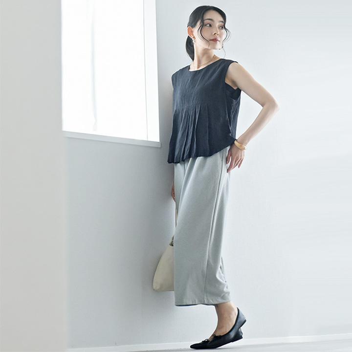 セットアップ対応 涼しい タックワイドパンツ レディース さらさら 涼しい 日本製 Agreable アグレアーブル【2/19F追加】【送料無料】 | Agreable | 15