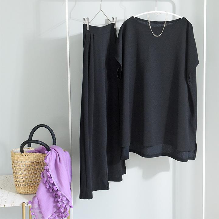 セットアップ対応 涼しい タックワイドパンツ レディース さらさら 涼しい 日本製 Agreable アグレアーブル【2/19F追加】【送料無料】 | Agreable | 18