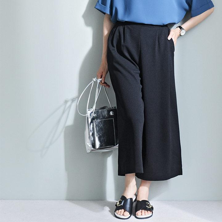 セットアップ対応 涼しい タックワイドパンツ レディース さらさら 涼しい 日本製 Agreable アグレアーブル【2/19F追加】【送料無料】 | Agreable | 19
