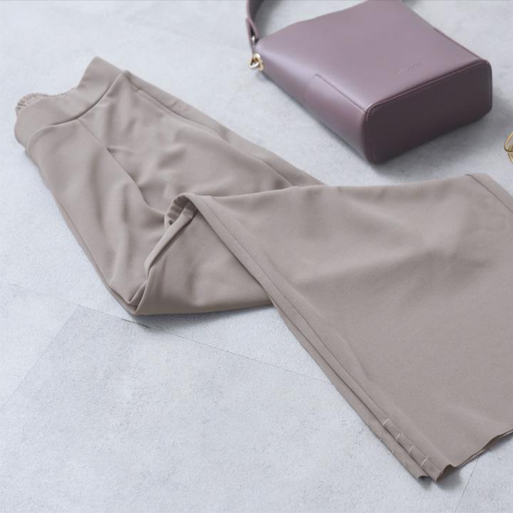 リラックス ワイドパンツ レディース 裾セルフカット ストレートパンツ ジョーゼット ウエストゴム yrh Agreable【送料無料】【2/19FMD】 | Agreable | 11