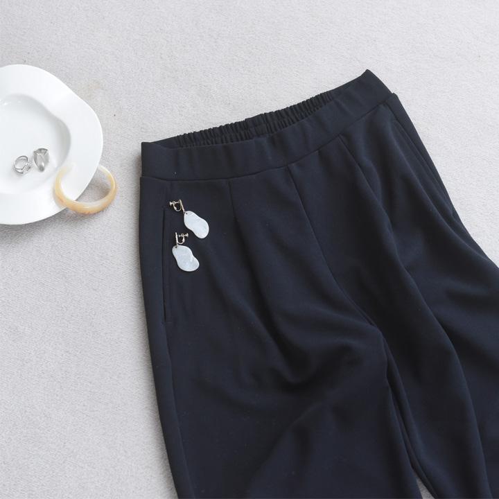 リラックス ワイドパンツ レディース 裾セルフカット ストレートパンツ ジョーゼット ウエストゴム yrh Agreable【送料無料】【2/19FMD】 | Agreable | 14