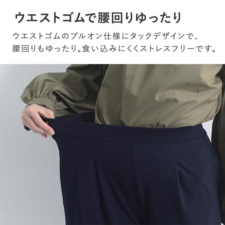 リラックス ワイドパンツ レディース 裾セルフカット ストレートパンツ ジョーゼット ウエストゴム yrh Agreable【送料無料】【2/19FMD】 | Agreable | 06