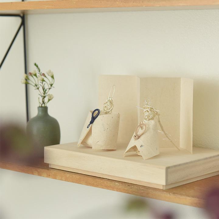 アンジェ別注】hare 手漉き和紙と水引の雛 日本製 桐箱入り 雛人形