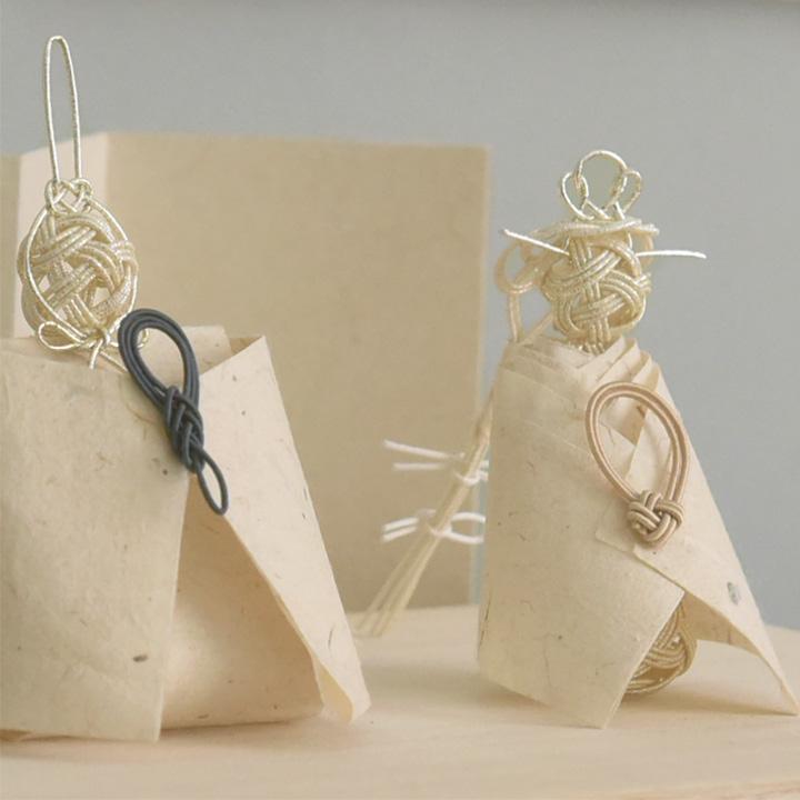 アンジェ別注】hare 手漉き和紙と水引の雛 日本製 桐箱入り 雛人形