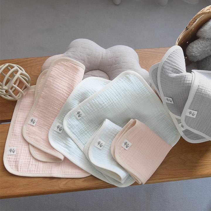 3枚セット 4重  綿100％ ガーゼハンカチ ベビー 無地 子供 こども キッズ 幼稚園 小学校 kukka ja puu クッカヤプー【2/19追加】 | kukka ja puu | 01