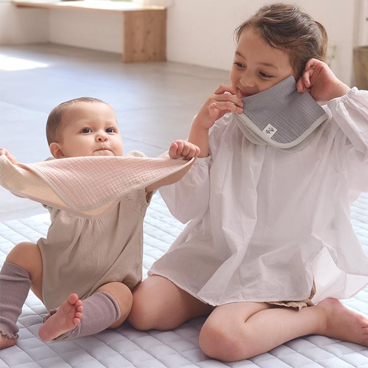 3枚セット 4重  綿100％ ガーゼハンカチ ベビー 無地 子供 こども キッズ 幼稚園 小学校 kukka ja puu クッカヤプー【2/19追加】 | kukka ja puu | 02