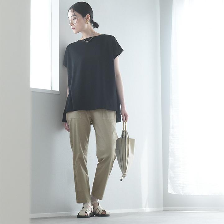 テーパードパンツ レディース シワになりにくい イージーパンツ 夏