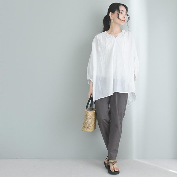 テーパードパンツ レディース シワになりにくい イージーパンツ 夏