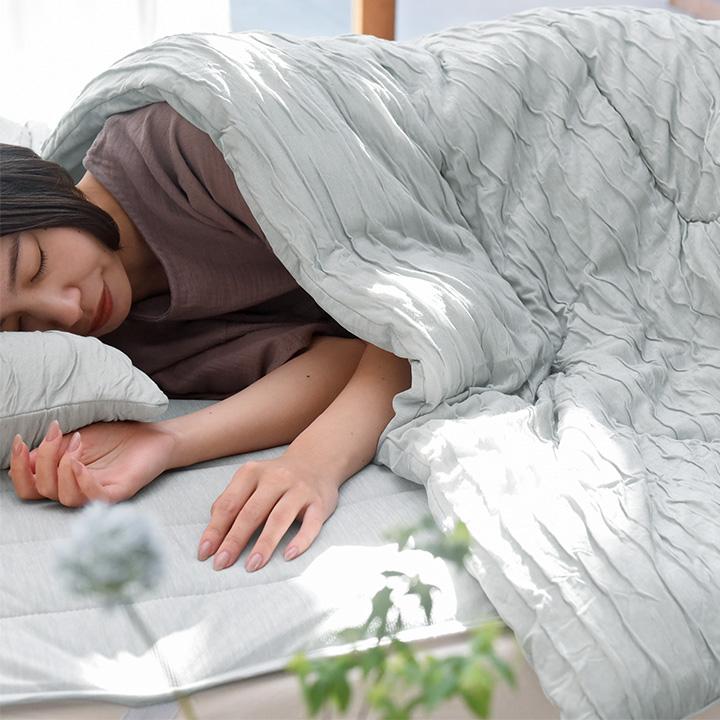 呼吸する寝具 さらさら冷感 リバーシブル 肌掛けケット シングル 肌掛け布団 夏 抗菌 防臭 抗カビ 吸放湿性 bon moment ボンモマン【送料無料】 | bon moment | 13