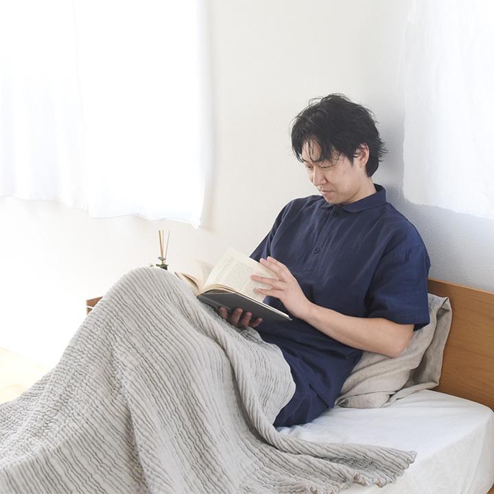 パジャマ メンズ 半袖 綿 Wガーゼ 着る保湿クリーム スリーピングウェア【2/19F追加】【送料無料】 |  | 02