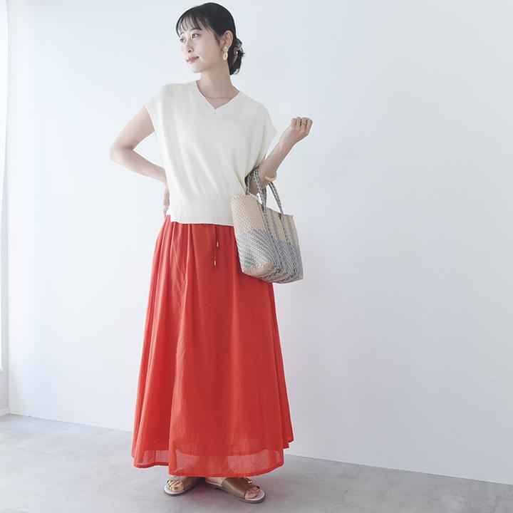Agreable（アグレアーブル） インド綿 ロングスカート 夏 フレア