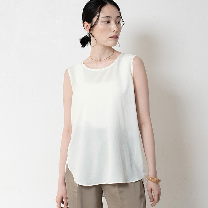レイヤード タンクトップ ブラウス 重ね着 シワになりにくい