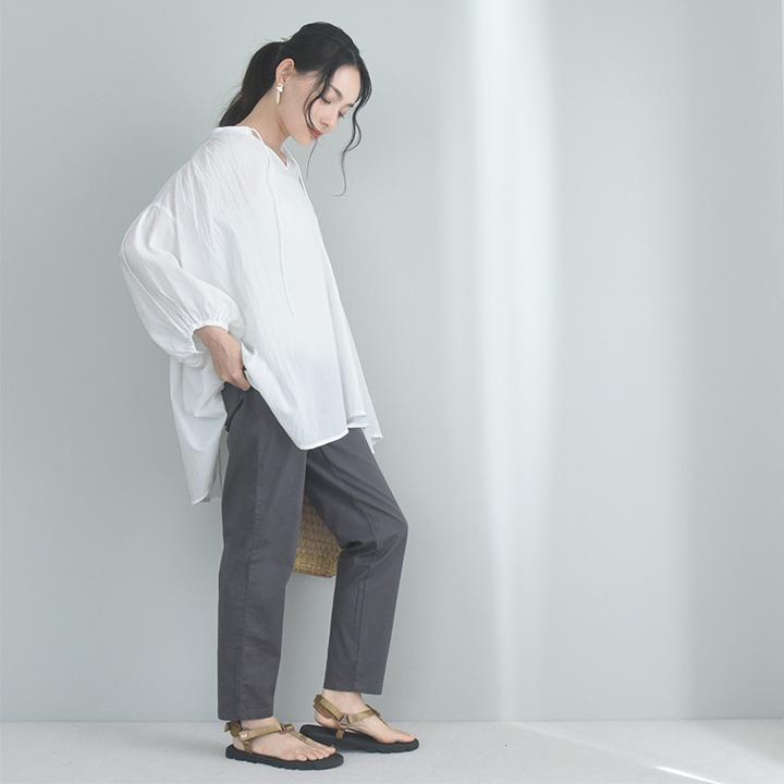 Agreable（アグレアーブル） 夏 チュニック ブラウス 綿100 涼やかな着