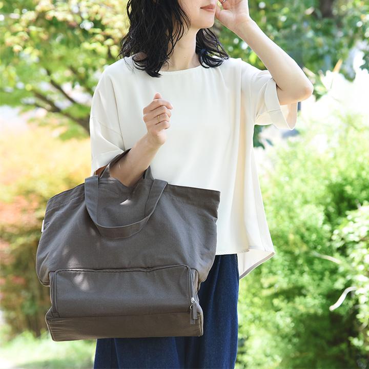 保冷ができる 二層式 トートバッグ エコバッグ 保冷 大容量 ファスナー付き マチ広 bon moment ボンモマン【2/19F追加】【送料無料】 | bon moment | 18