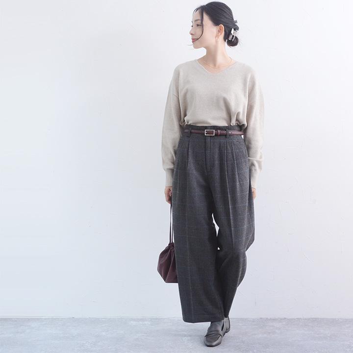 ふんわりソフトな肌触り 両面起毛 きれい見え 2タック ワイドパンツ 静電防止 ストレッチ イージーケア／kauliina【送料無料】【2/19FMD】 |  | 16