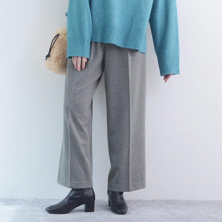 ふんわりソフトな肌触り 両面起毛 きれい見え 2タック ワイドパンツ 静電防止 ストレッチ イージーケア／kauliina【送料無料】【2/19FMD】 |  | 19