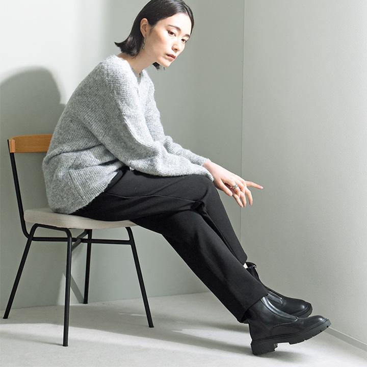 リラックス気分で穿ける あったか裏ベロア テーパード ストレッチ