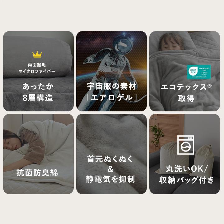 bon moment（ボンモマン） 毛布 シングル 暖かい 厚手 8層毛布 NASA