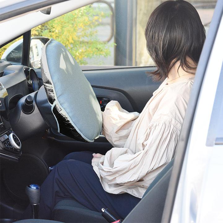 車用 クッション にもなる 遮熱 ハンドルカバー ハンドル 日よけ おしゃれ カー用品 日本製 yrh bon moment ボンモマン | bon moment | 17