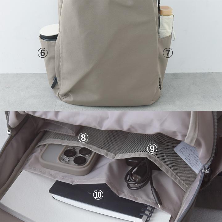 リュック 通勤 レディース 軽い リュック ママ 軽い キレイ見え 11ポケットの多機能リュック 撥水 軽量 |  | 12