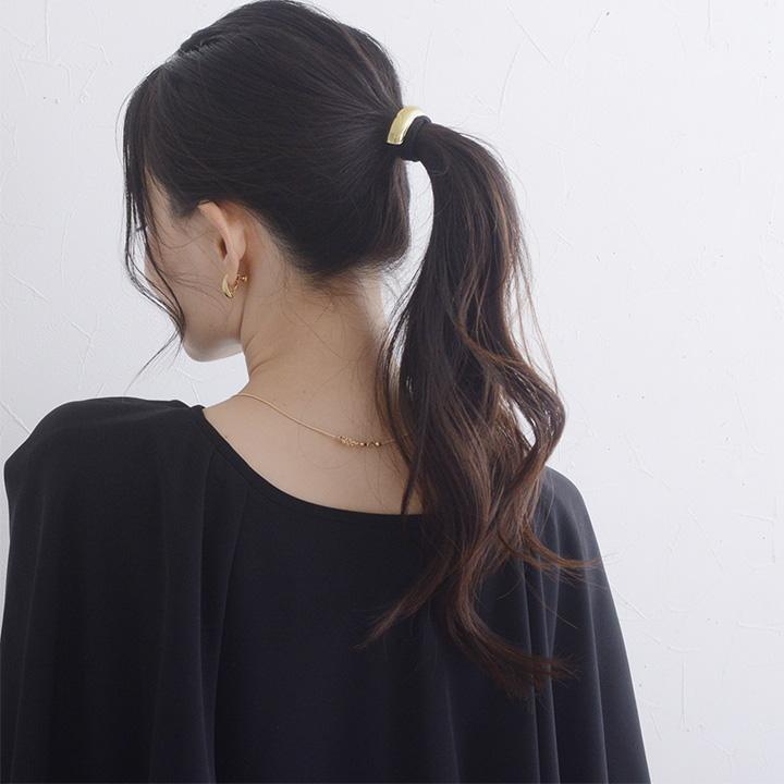 メタル モチーフ ヘアゴム 結ぶだけの簡単アレンジ シンプルなメタルパーツ ヘアゴム 2種セット ヘアアクセ／kauliina カウリーナ |  | 14