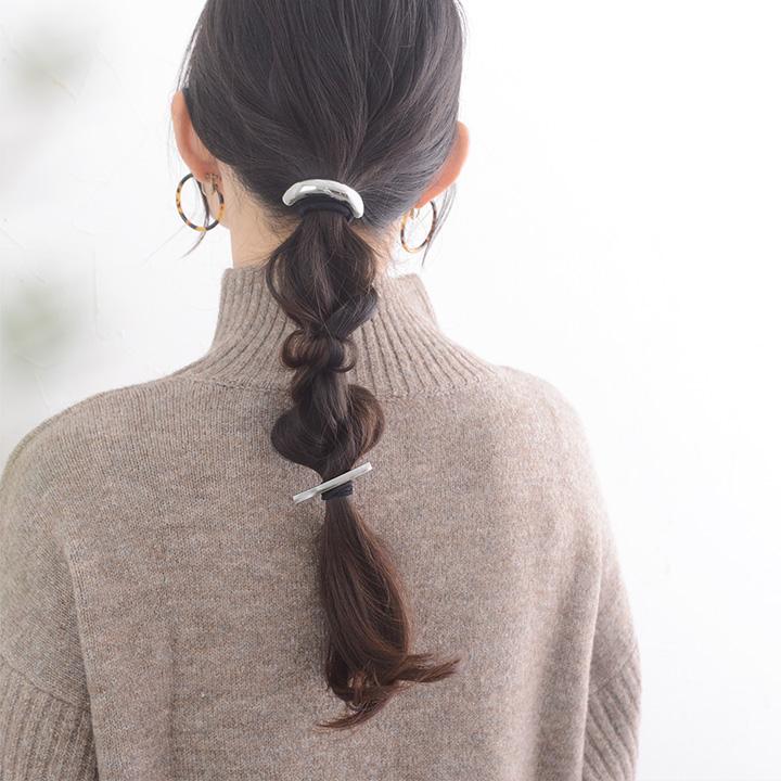 メタル モチーフ ヘアゴム 結ぶだけの簡単アレンジ シンプルなメタルパーツ ヘアゴム 2種セット ヘアアクセ／kauliina カウリーナ |  | 02