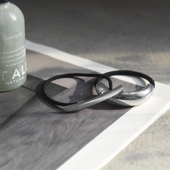 メタル モチーフ ヘアゴム 結ぶだけの簡単アレンジ シンプルなメタルパーツ ヘアゴム 2種セット ヘアアクセ／kauliina カウリーナ |  | 09