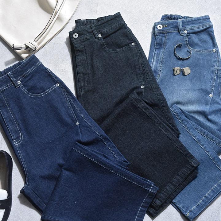 デニム 軽い オールシーズン ストレッチ 軽やかな穿き心地 コクーンシルエット デニム パンツ／kauliina カウリーナ【送料無料】【2/19FMD】 |  | 19