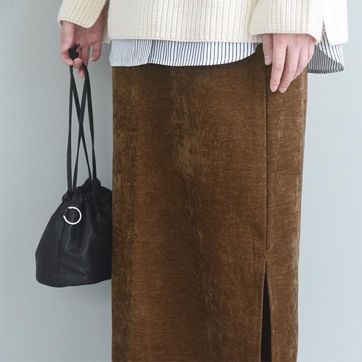 ふんわり柔らかい シェニール織 サイドスリット スカート／kauliina カウリーナ【送料無料】【2/19FMD】 |  | 17