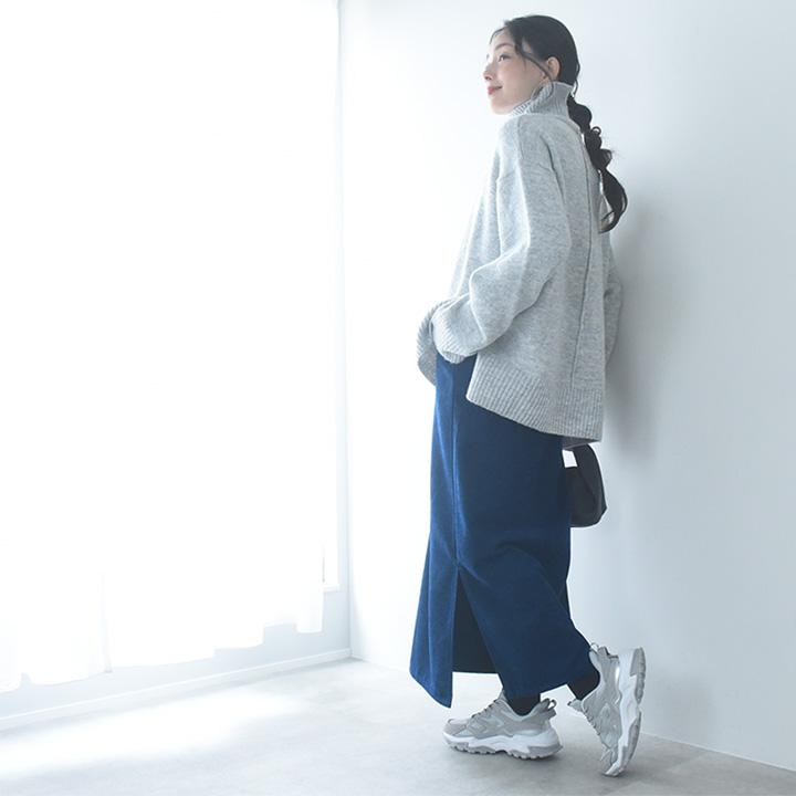 ふんわり柔らかい シェニール織 サイドスリット スカート／kauliina カウリーナ【送料無料】【2/19FMD】 |  | 01