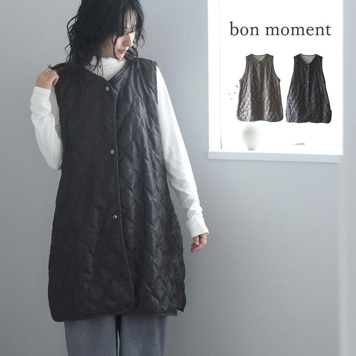 軽くて あったか アウター感覚で着られる 裏ボア キルト エプロン おしゃれ キルト キルティング 冬 撥水 bon moment ボンモマン | 