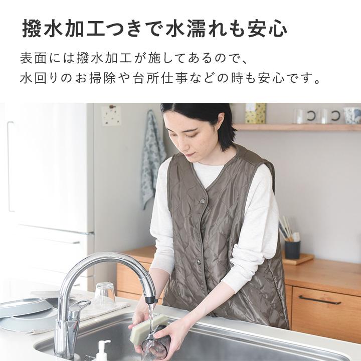 軽くて あったか アウター感覚で着られる 裏ボア キルト エプロン おしゃれ キルト キルティング 冬 撥水 bon moment ボンモマン |  | 11