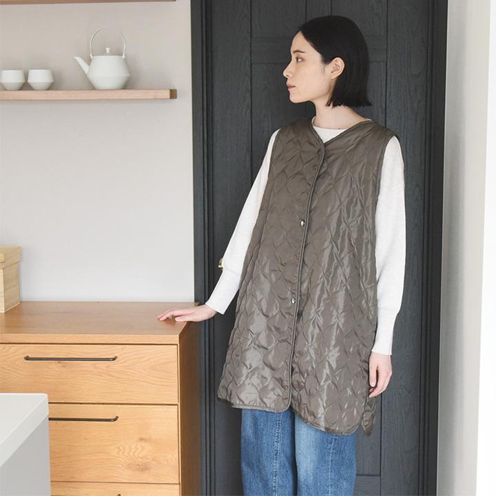 軽くて あったか アウター感覚で着られる 裏ボア キルト エプロン おしゃれ キルト キルティング 冬 撥水 bon moment ボンモマン |  | 15