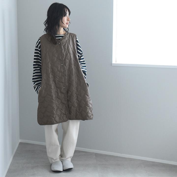 軽くて あったか アウター感覚で着られる 裏ボア キルト エプロン おしゃれ キルト キルティング 冬 撥水 bon moment ボンモマン |  | 16