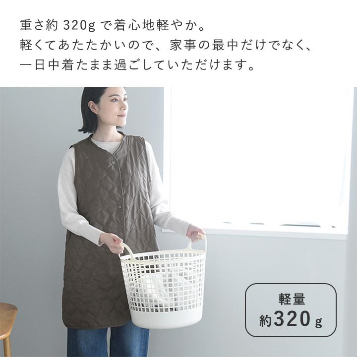 軽くて あったか アウター感覚で着られる 裏ボア キルト エプロン おしゃれ キルト キルティング 冬 撥水 bon moment ボンモマン |  | 07