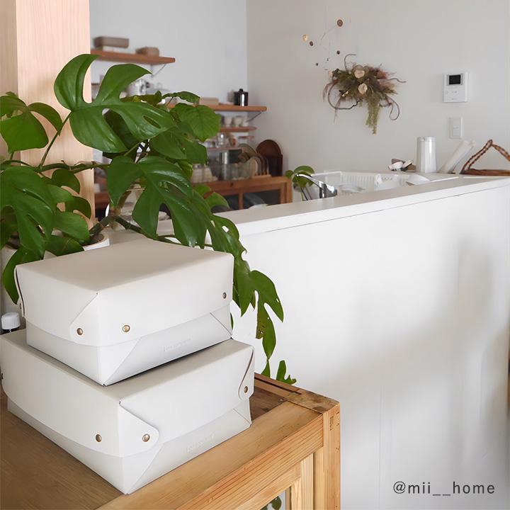 bon moment 中身が隠せる 蓋付き フェイクレザー収納ボックス S／ボンモマンボンモマン |  | 16