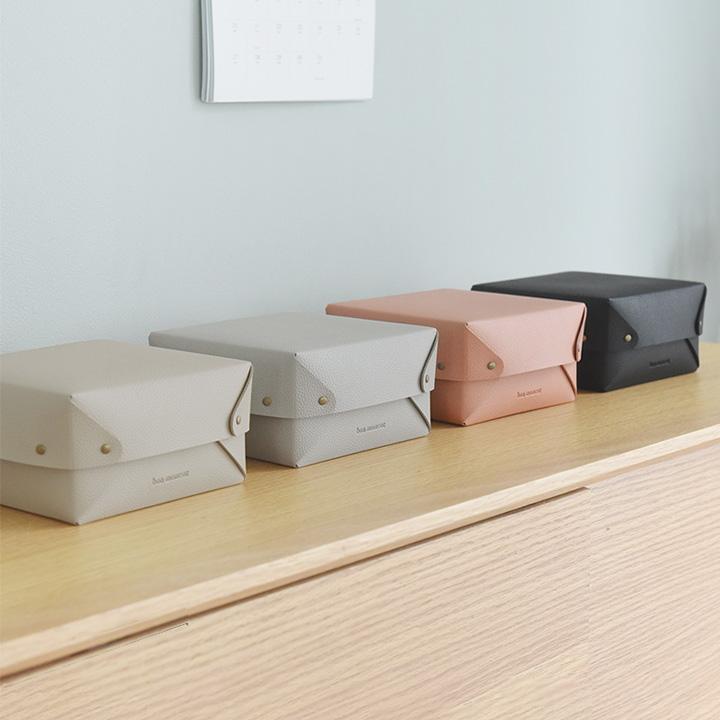 bon moment 中身が隠せる 蓋付き フェイクレザー収納ボックス S／ボンモマンボンモマン |  | 02