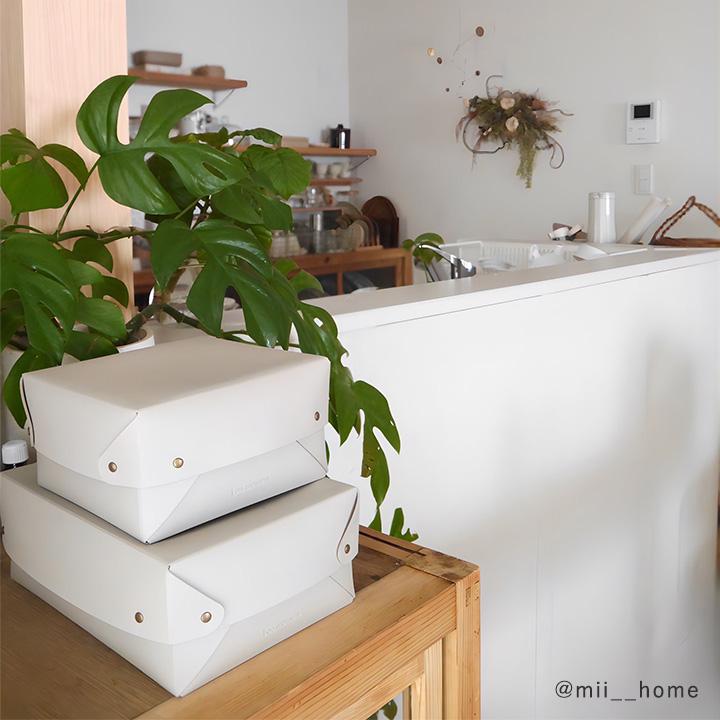 bon moment 中身が隠せる 蓋付き フェイクレザー収納ボックス M／ボンモマンボンモマン |  | 17