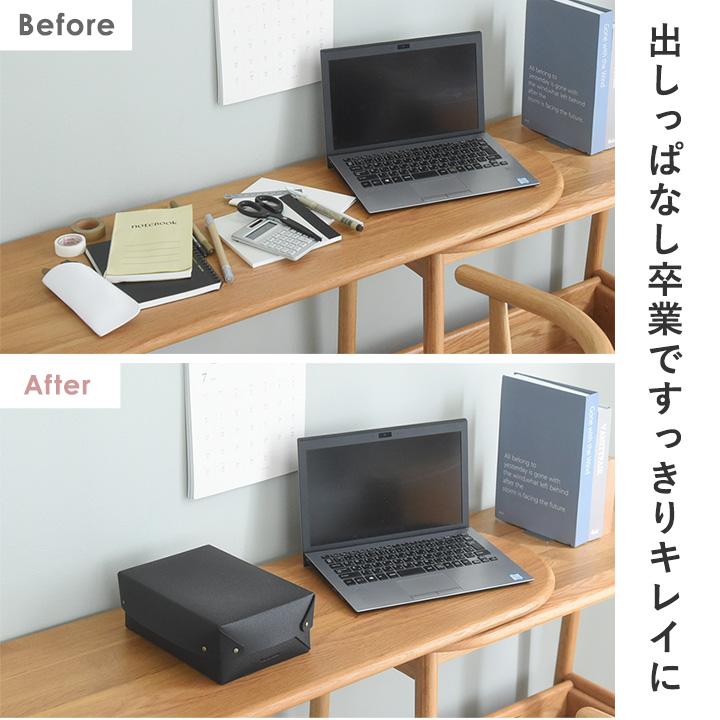 bon moment 中身が隠せる 蓋付き フェイクレザー収納ボックス M／ボンモマンボンモマン |  | 07