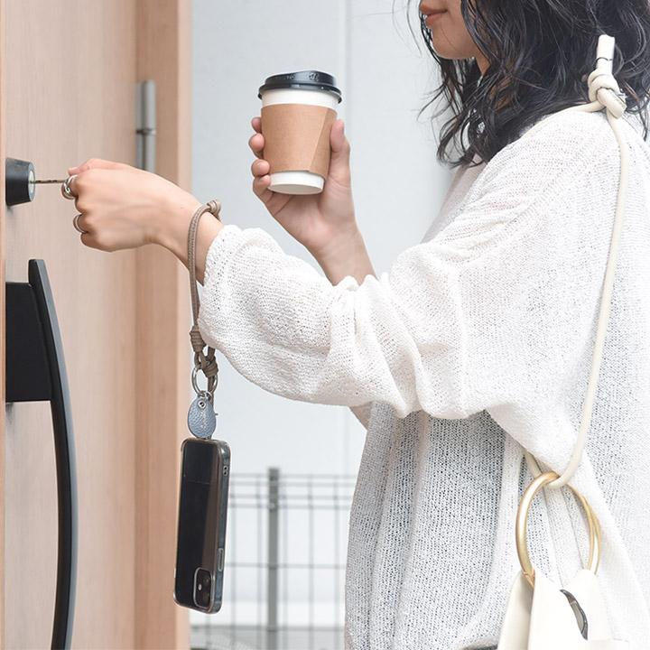 マルチリング付き スマホの落下防止に 上品に持てる 牛革 スマホストラップ／Agreable アグレアーブル | Agreable | 16