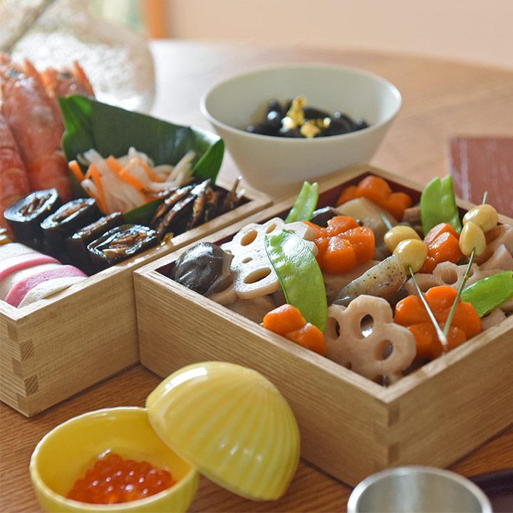 松屋漆器店 白木塗 タモ5.0二段重内朱【送料無料】 |  | 03