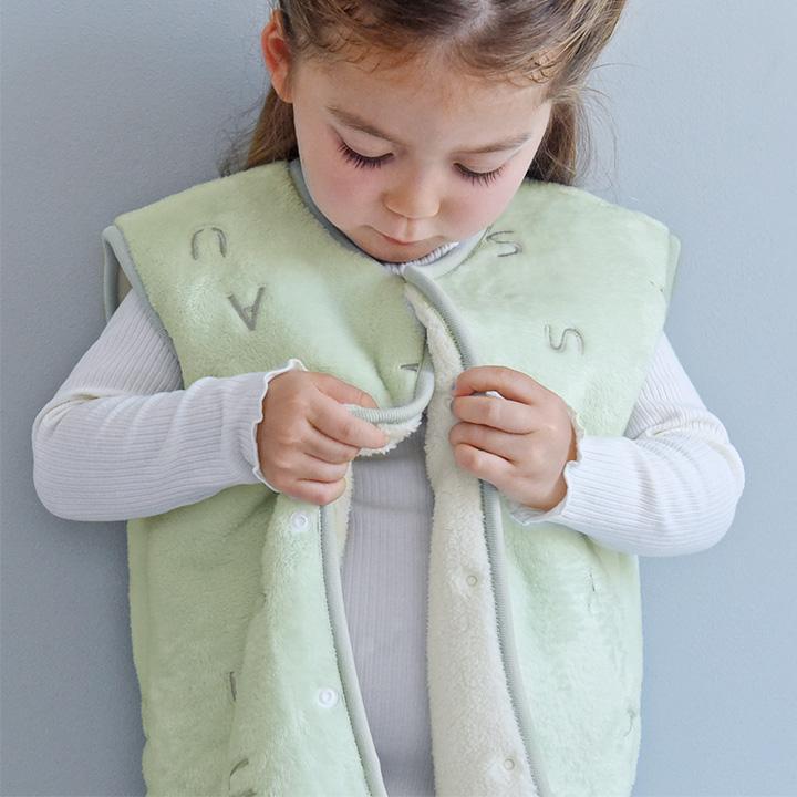 総柄刺繍 ボア フランネル スリーパー 冬 キッズ 赤ちゃん 子供 袖なし パジャマ 防寒 着る毛布 出産祝い yrh kukka ja puu クッカヤプー【送料無料】 | kukka ja puu | 07