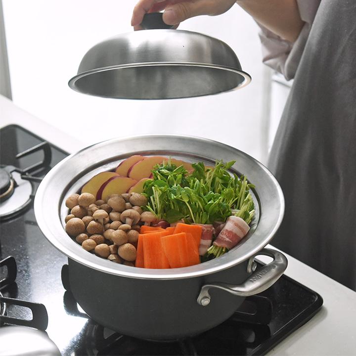 蒸し器　ステンレス製 見える蓋付 お手入れしやすいステンレス 蒸し器 鍋 ステンレス 蒸し機