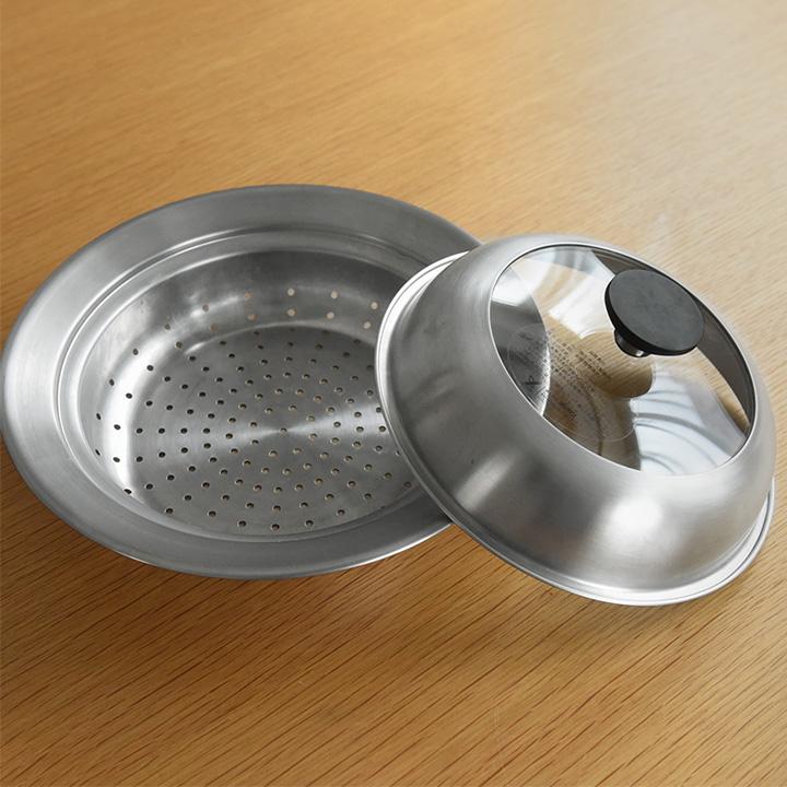 見える蓋付 お手入れしやすいステンレス 蒸し器 鍋 ステンレス 蒸し機