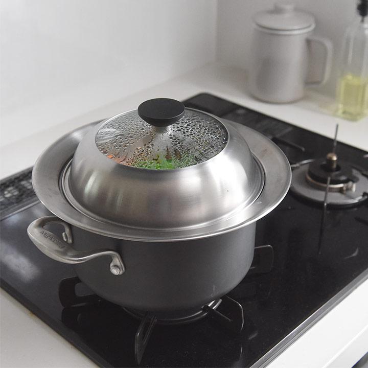 見える蓋付 お手入れしやすいステンレス 蒸し器 鍋 ステンレス 蒸し機