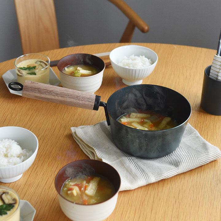 今日を元気にする お味噌汁パン ウォルナット 日本製 鍋 IH ガス 片手