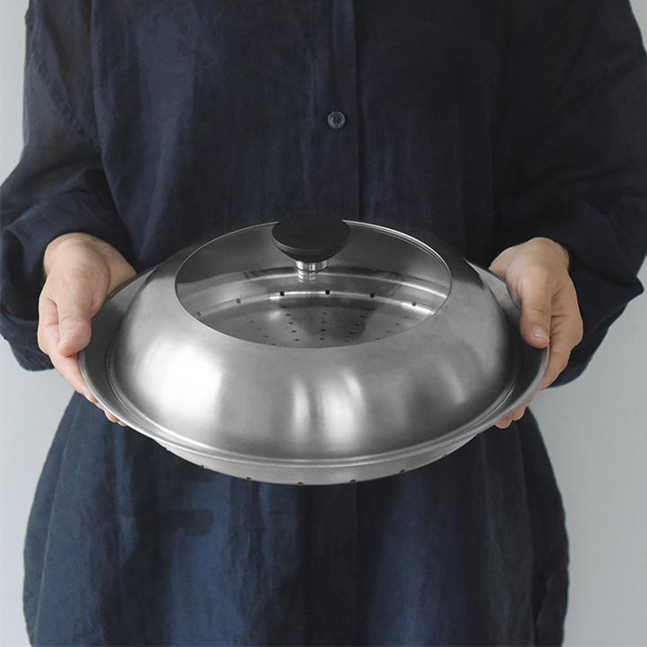 見える蓋付 お手入れしやすいステンレス 蒸し器 フライパン ステンレス