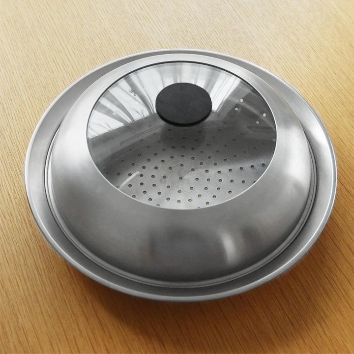 見える蓋付 お手入れしやすいステンレス 蒸し器 フライパン ステンレス